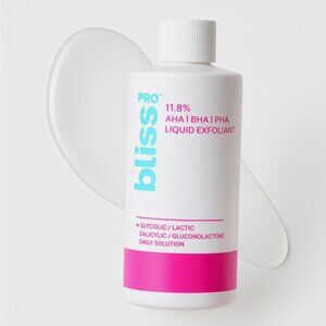 Bliss Pro 11.8% AHA BHA PHA Liquid Exfoliant - Smooths, Renews, Brightens Skin